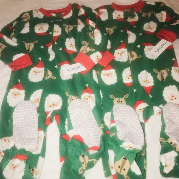 Carter's Other - NWt carters santa sleeper twin pajamas 3t girl boy